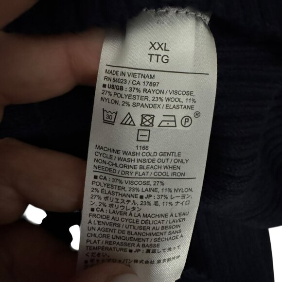 Banana Republic XXL Off-Shoulder Midi Sweater Dress Large Long Sleeve NWT Navy - Picture 3 of 5